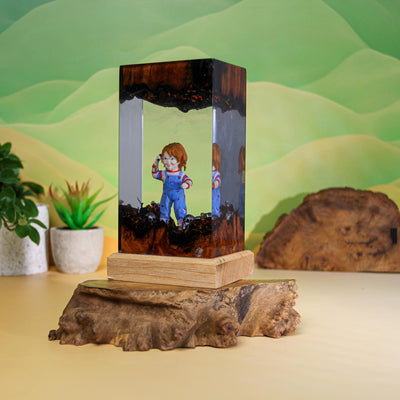 Halloween Horror Chucky Doll Epoxy Resin Lamp, Night Light