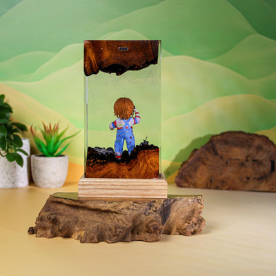 Halloween Horror Chucky Doll Epoxy Resin Lamp, Night Light