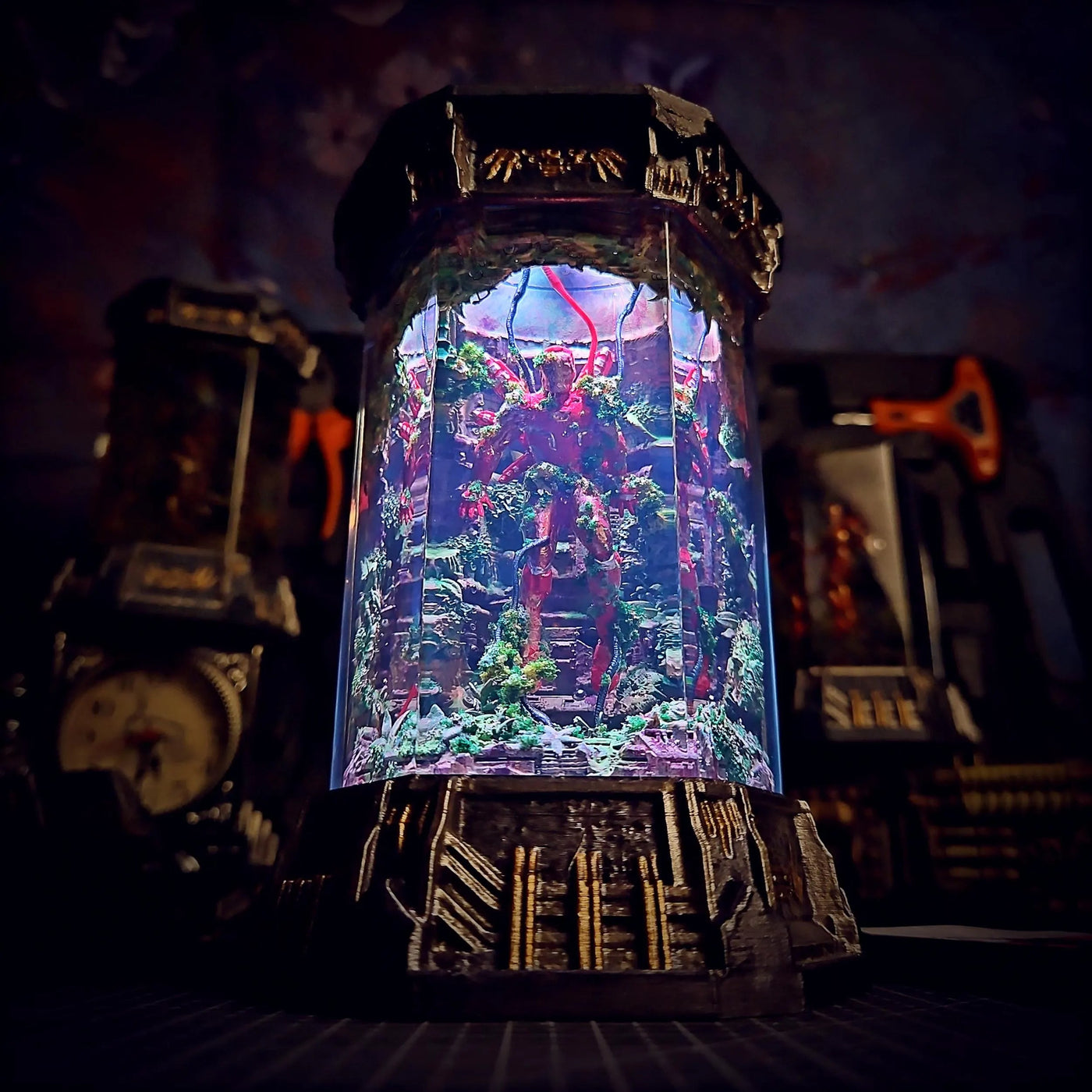 Marvel MCU Iron Man Healing Chamber Incubator Epoxy Resin Lamp, Night Light, Wireless Lights