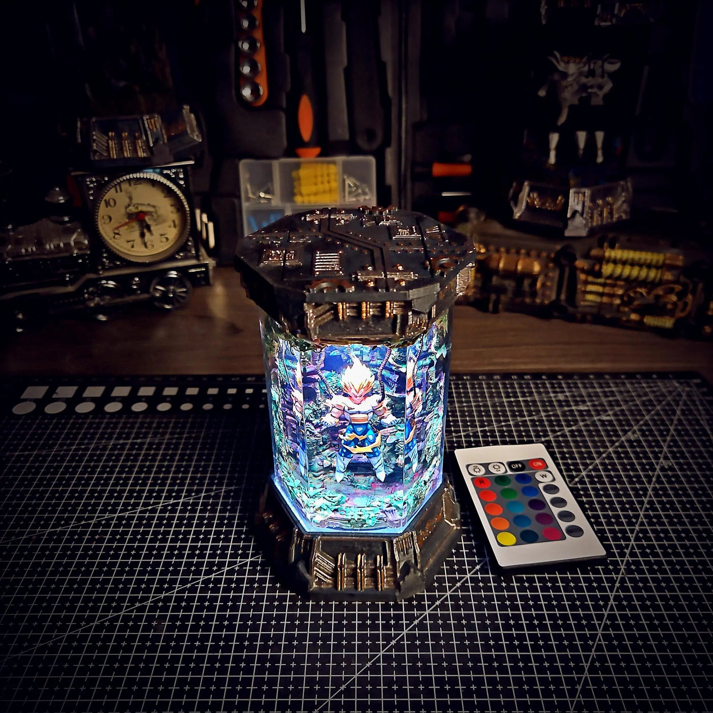Dragon Ball Majin Vegeta Healing Chamber Incubator Epoxy Resin Lamp, Night Light, Wireless Lights