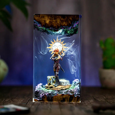 Maelle Clair Obscur Epoxy Resin Lamp, Night Light