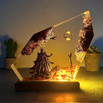 LOTR Lord Of Rings The One Ring Sauron Dark Lord Epoxy Resin Lamp, Night Light
