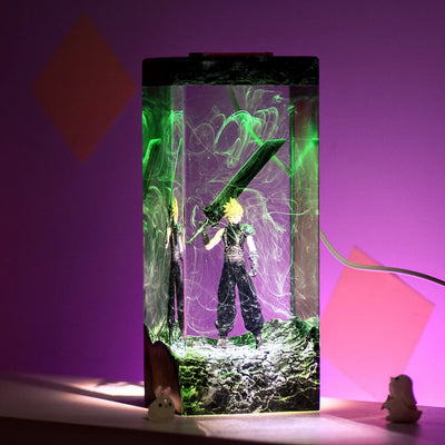 Final Fantasy Cloud Strife Epoxy Resin Lamp, Night Light