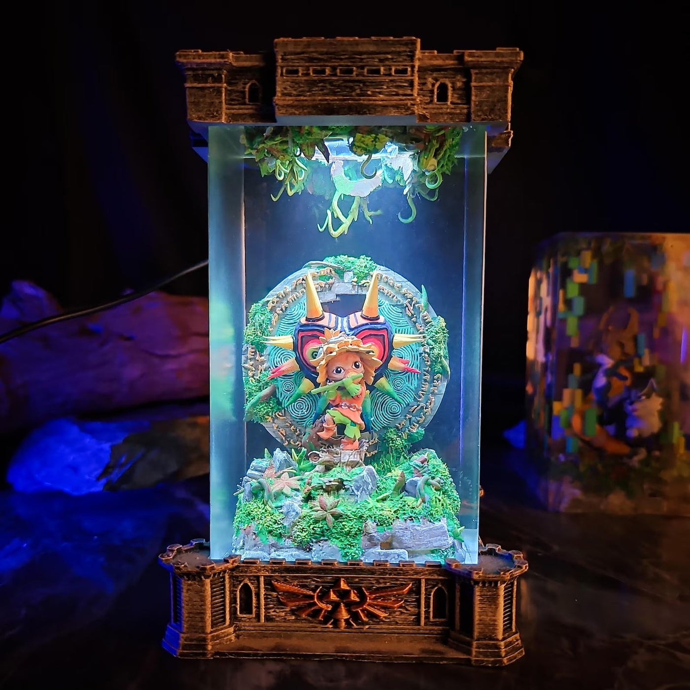 Zelda Majora's Mask Skull Kid Hyrule Warriors Diorama Epoxy Resin Lamp, Night Light, Wireless Lights