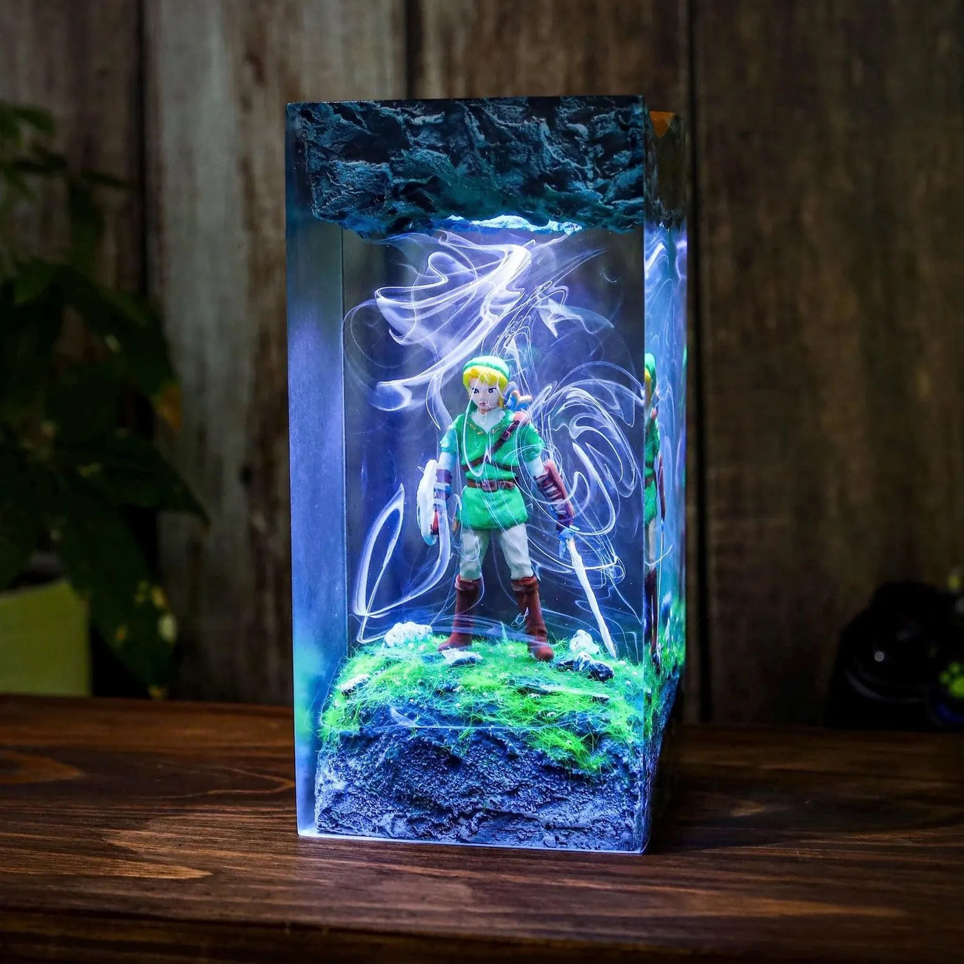 Zelda Link Sword Shield Epoxy Resin Lamp, Night Light