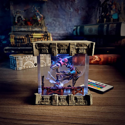 League of Legends Arcane Vi Fight Scene Epoxy Resin Lamp, Night Light, Wireless Lights