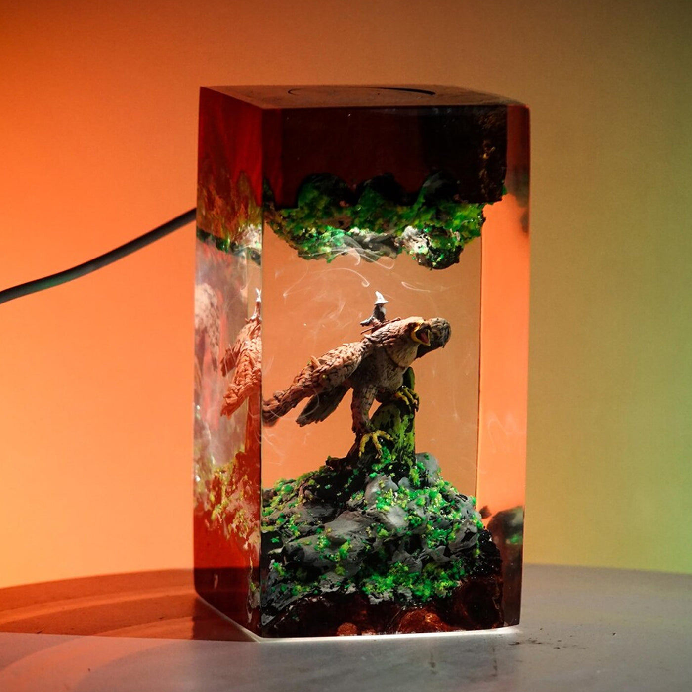 LOTR Lord Of Rings Great Eagles Gandalf Gwaihir the Windlord Epoxy Resin Lamp, Night Light