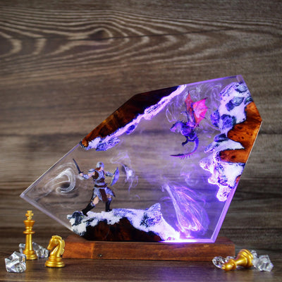 Skyrim Dragonborn Epoxy Resin Lamp, Night Light