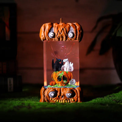 Halloween Spooky Toothless and Light Fury Pumpkin Epoxy Resin Lamp, Night Light, Wireless Lights