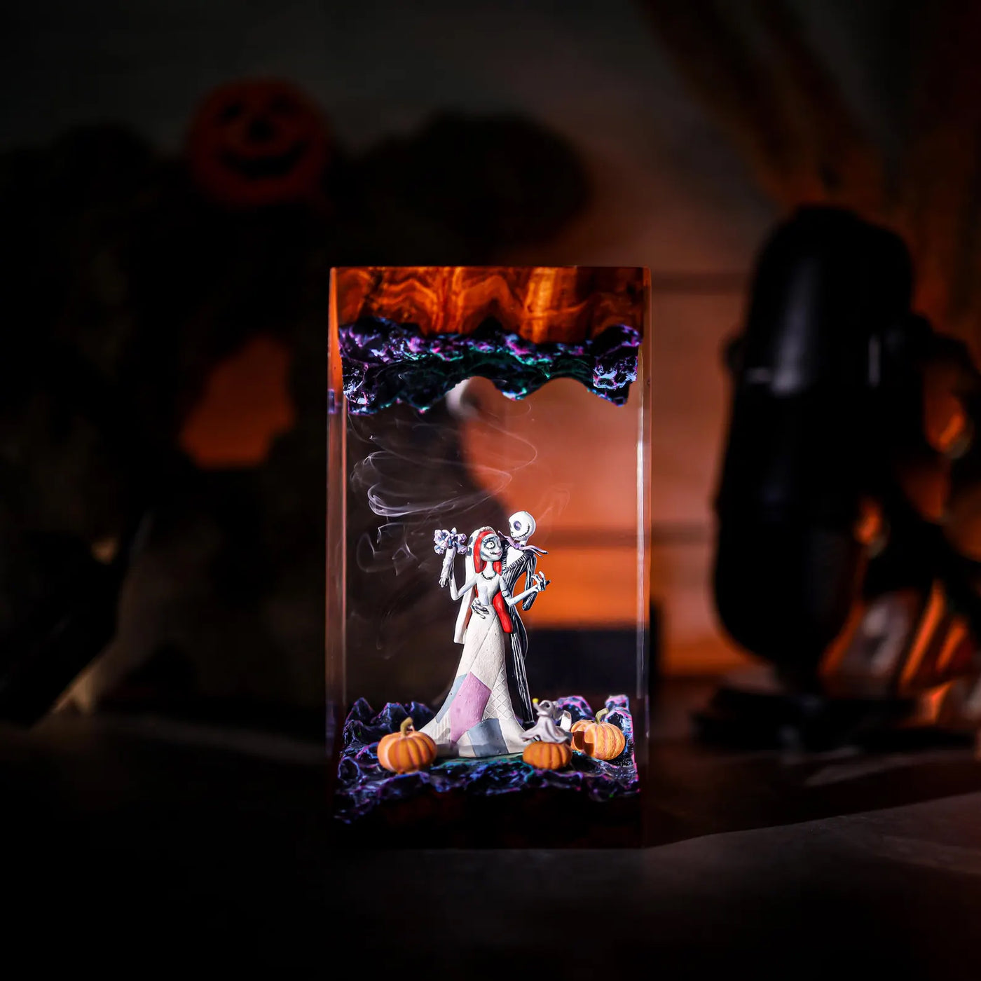 Halloween Jack Skellington Sally The Nightmare Before Christmas Epoxy Resin Lamp, Night Light