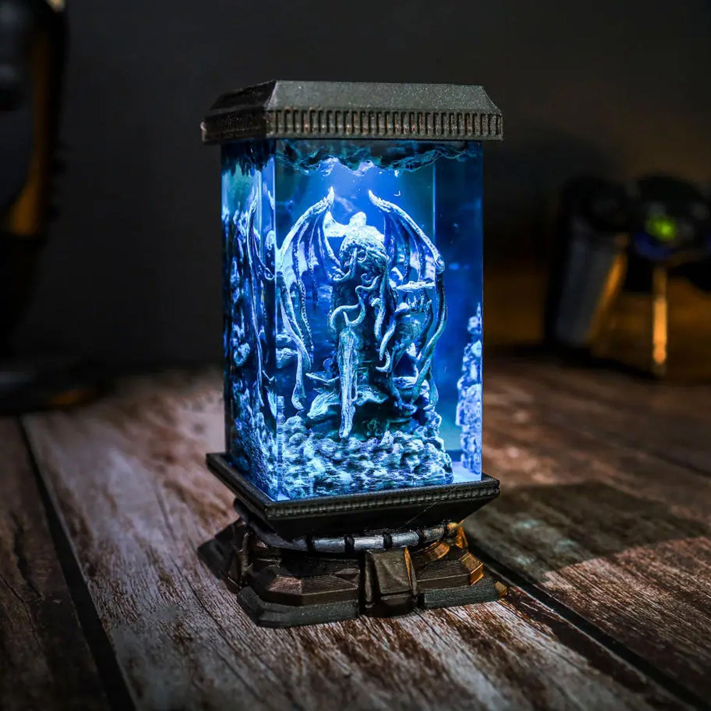 Cthulhu Monster Diorama Epoxy Resin Lamp, Night Light, Wireless Lights