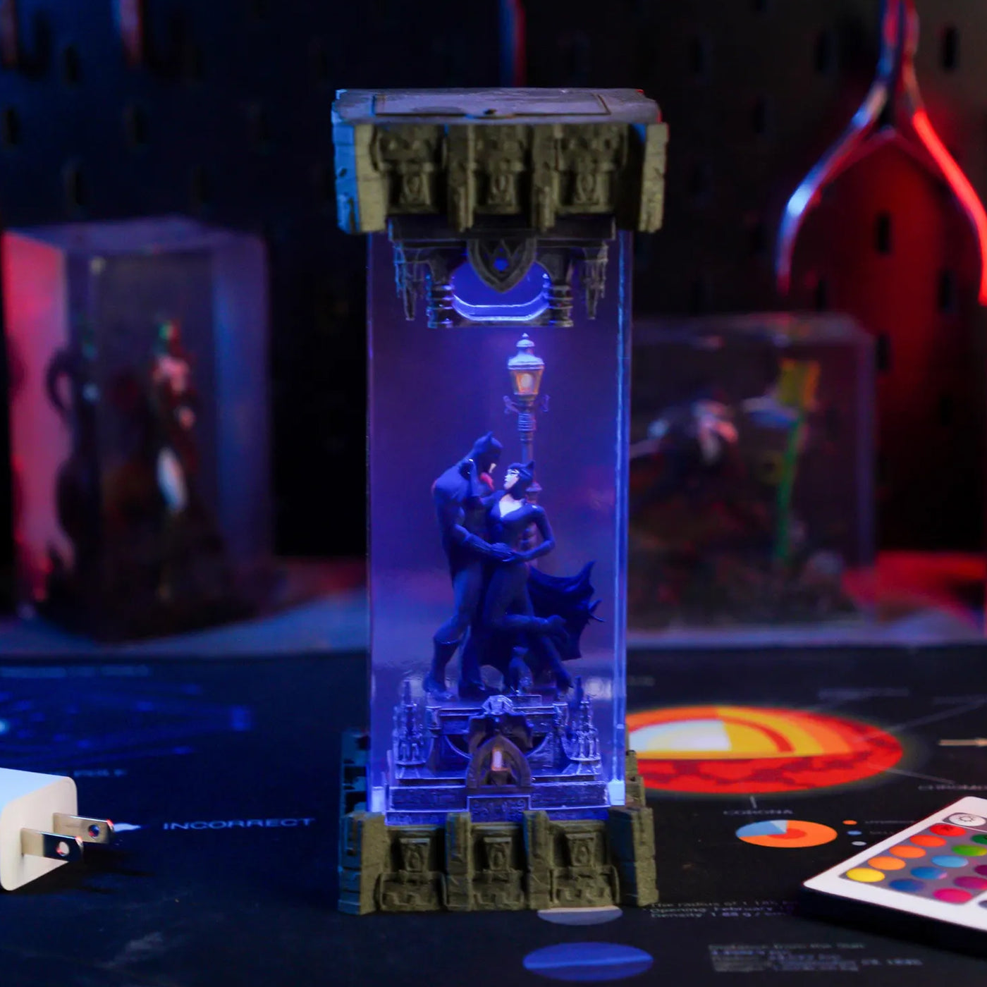 DC Batman Catwoman Epoxy Resin Lamp, Night Light, Wireless Lights