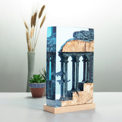 Dolphins Ancient Ruins - High Quality Epoxy Resin Lamp
