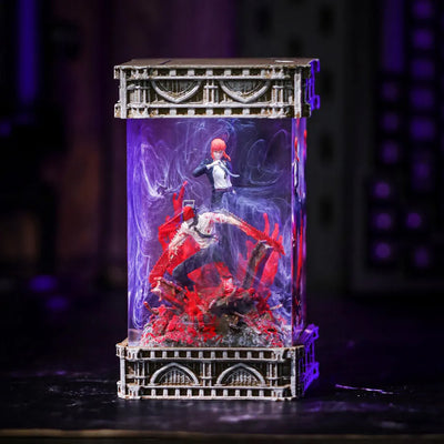 Chainsaw Man Denji & Makima Diorama Epoxy Resin Lamp, Night Light, Wireless Lights