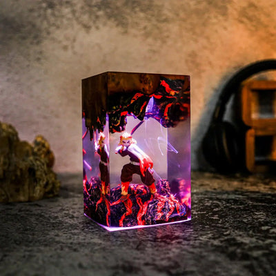 Demon Slayer Kyojuro Rengoku Epoxy Resin Lamp, Night Light