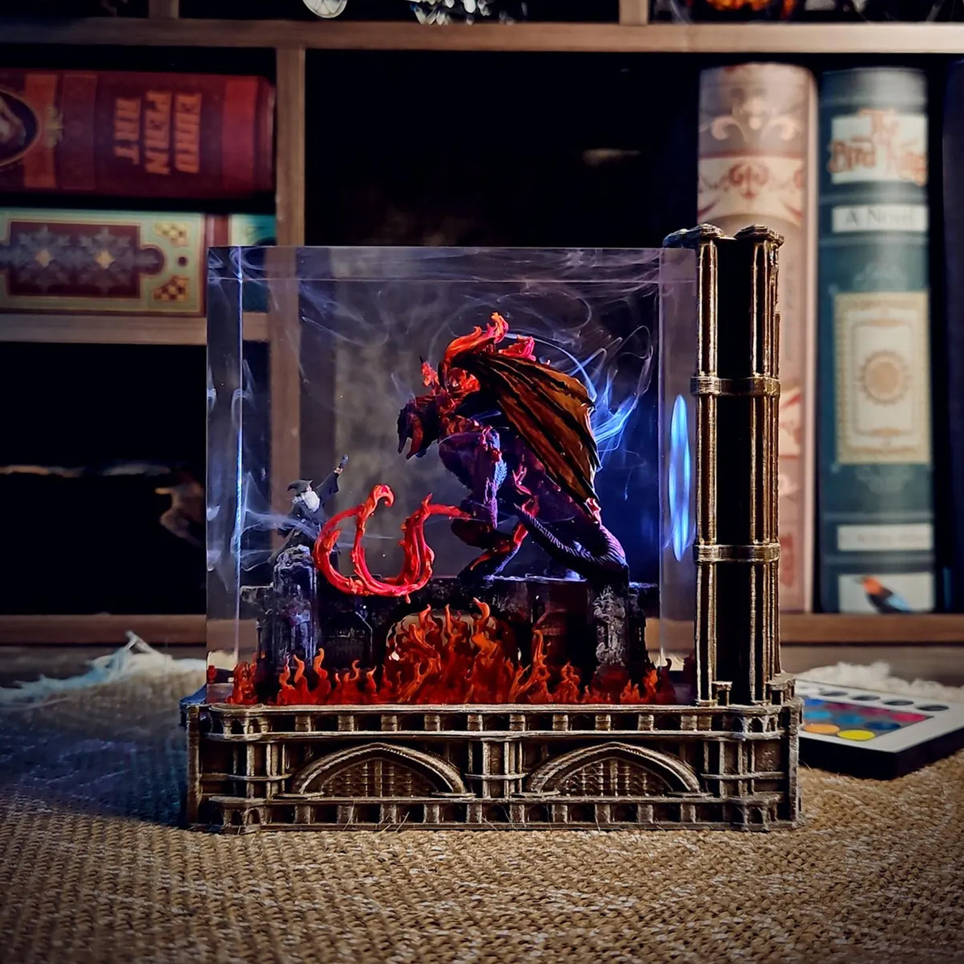 LOTR Lord Of Rings Balrog vs Gandalf Diorama Epoxy Resin Lamp, Night Light, Wireless Lights