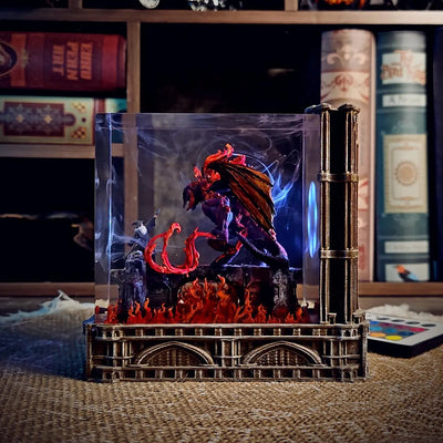 LOTR Lord Of Rings Balrog vs Gandalf Diorama Epoxy Resin Lamp, Night Light, Wireless Lights
