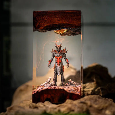 Elder Scrolls Skyrim Daedric Warrior Epoxy Resin Lamp, Night Light
