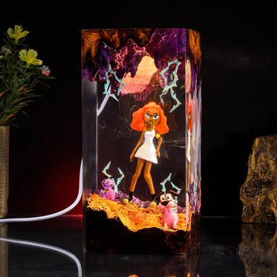 Courage the Cowardly Dog Epoxy Resin Lamp, Night Light