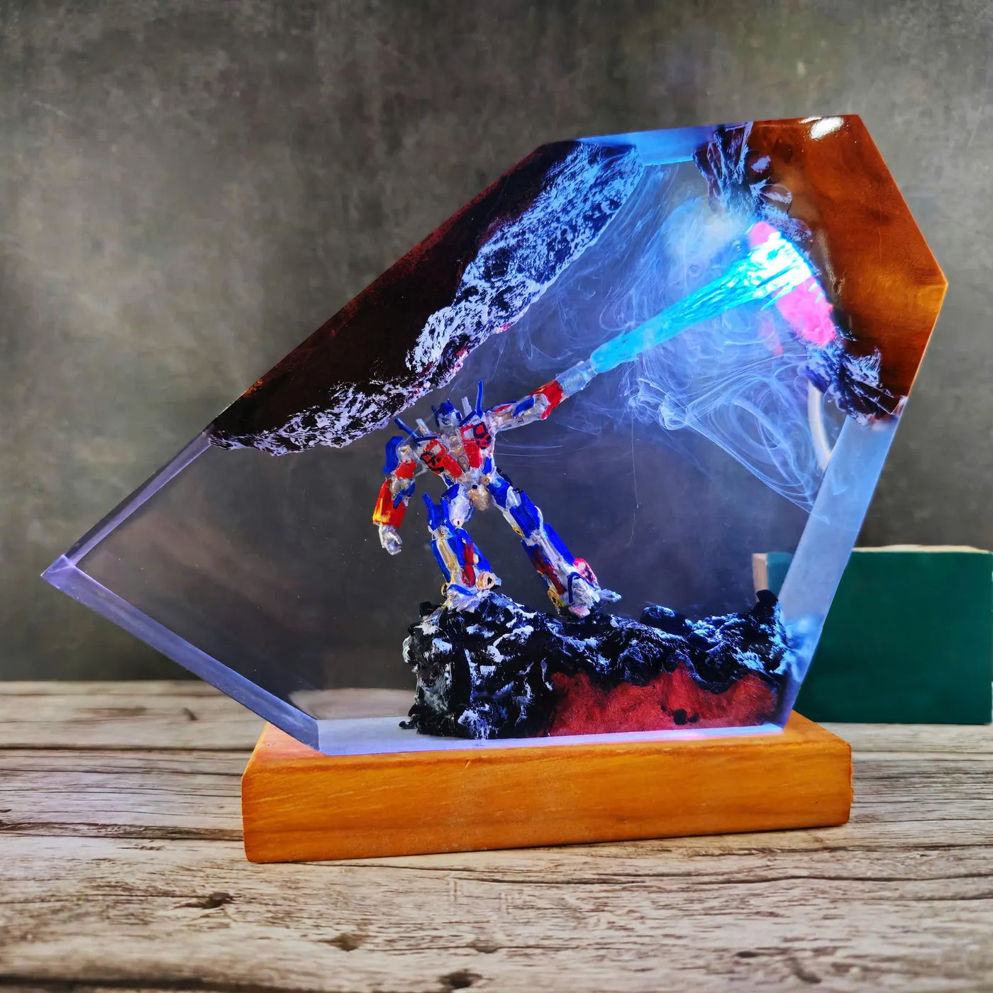 Transformer Optimus Prime Beam Attack Epoxy Resin Lamp, Night Light