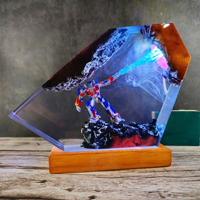 Transformer Optimus Prime Beam Attack Epoxy Resin Lamp, Night Light