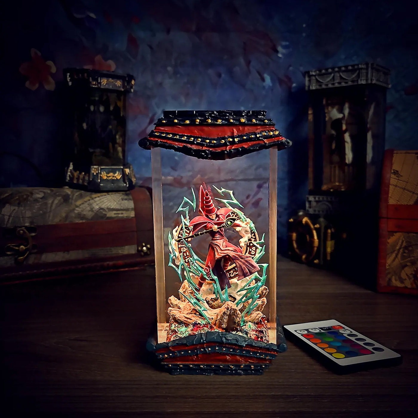 Yu Gi Oh Dark Magician Epoxy Resin Lamp, Night Light, Wireless Lights