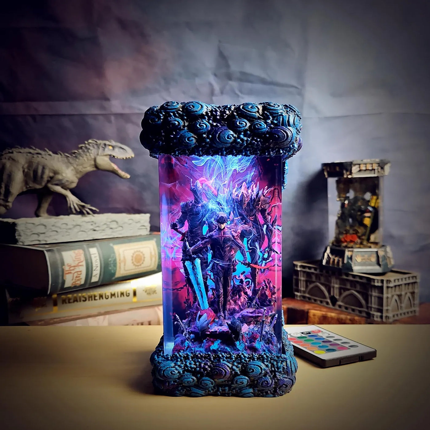 Solo Leveling Sung Jin-woo Beru Blood-Red Commander Igris Diorama Epoxy Resin Lamp, Night Light, Wireless Lights