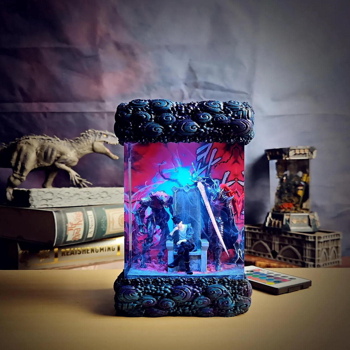 Solo Leveling Sung Jin-woo Beru Blood-Red Commander Igris Diorama Epoxy Resin Lamp, Night Light, Wireless Lights