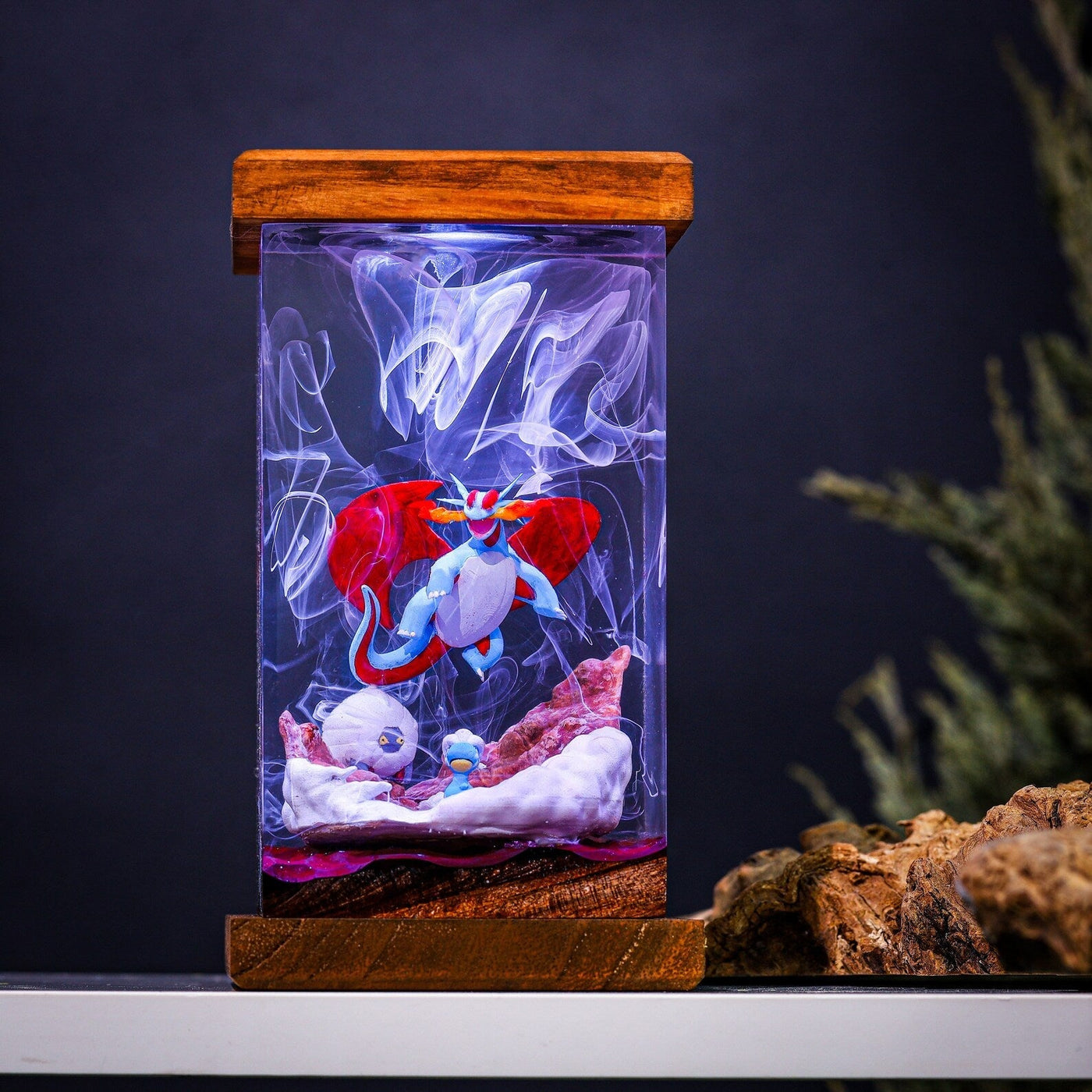 Pokemon Bagon Shelgon Salamence Epoxy Resin Lamp, Night Light