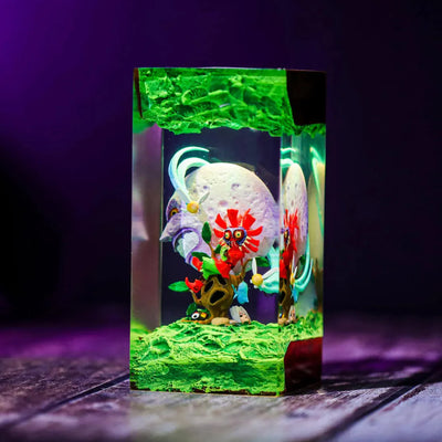Zelda Majora’s Mask Skull Kid & Moon Epoxy Resin Lamp, Night Light