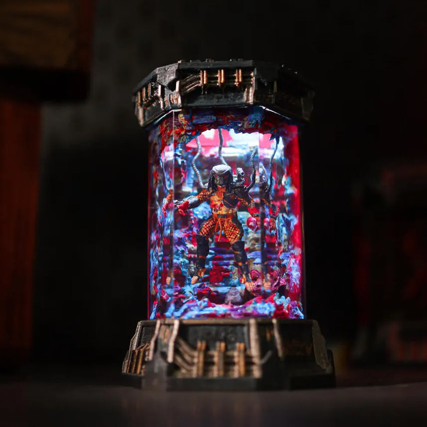 Predator Alien Space Monster Healing Chamber Incubator Epoxy Resin Lamp, Night Light, Wireless Lights