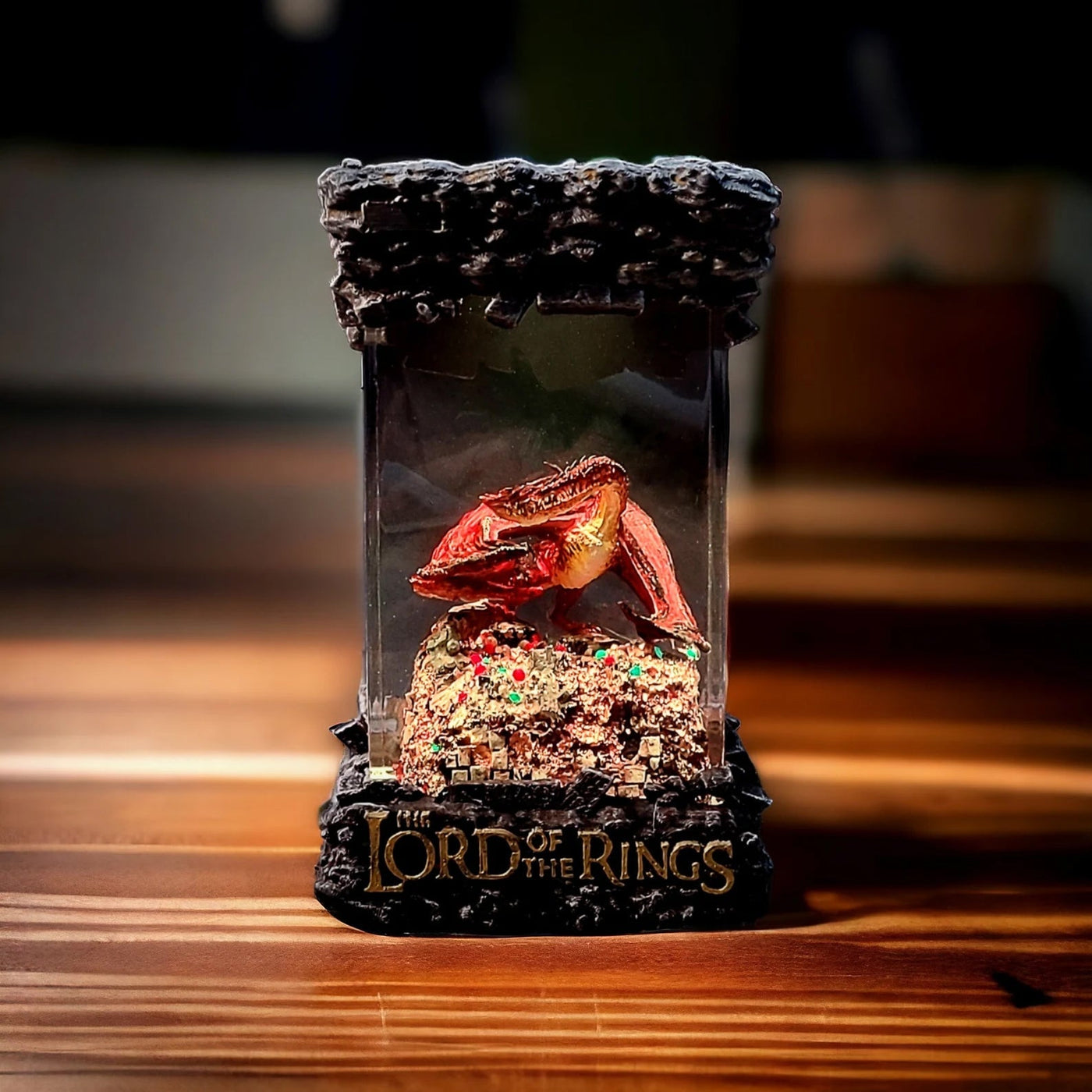 LOTR Lord Of Rings Smaug Dragon Diorama Epoxy Resin Lamp, Night Light, Wireless Lights