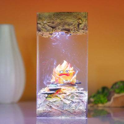 Howl’s Moving Castle Calcifer Epoxy Resin Lamp, Night Light