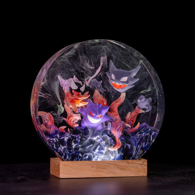 Pokemon Mischievous Gengar Epoxy Resin Lamp, Night Light