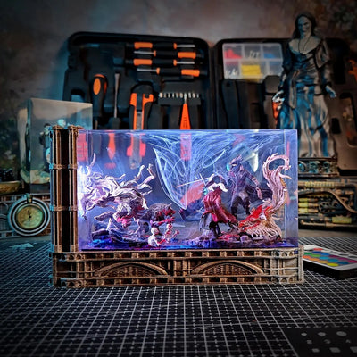 Bloodborne The Hunter and Lady Maria Diorama Diorama Epoxy Resin Lamp, Night Light, Wireless Lights