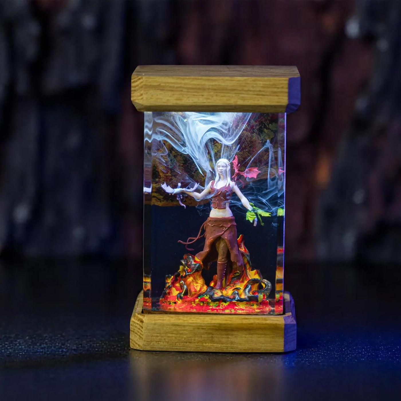 Game of Thrones Daenerys Targaryen Mother of Dragons Epoxy Resin Lamp, Night Light