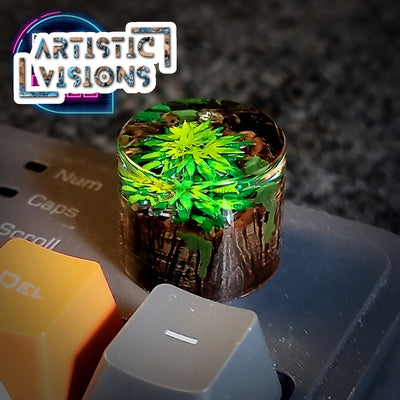 Canabis Keyboard Knob Artisan Keycaps Epoxy Resin