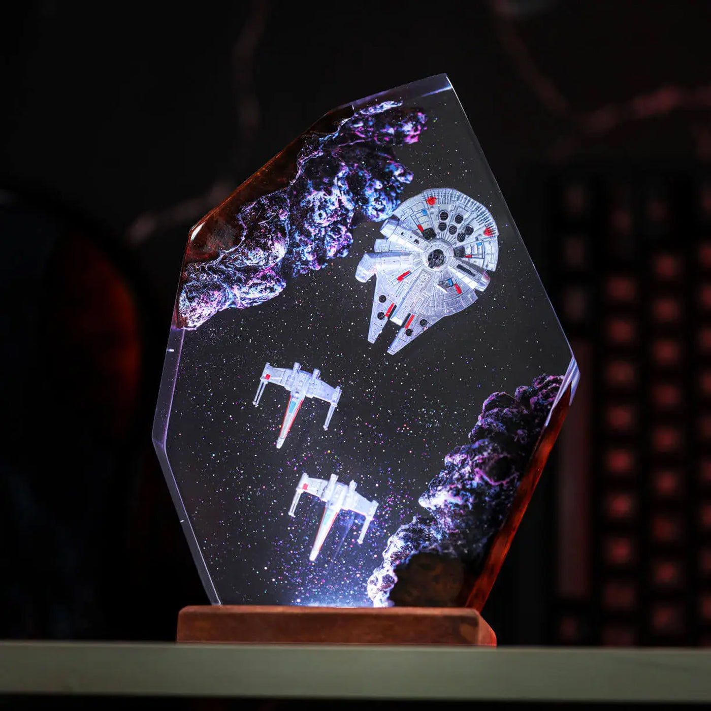 Star Wars Millennium Falcon X-Wing Epoxy Resin Lamp, Night Light