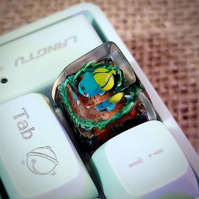 Pokemon Bulbasaur Artisan Keycaps Epoxy Resin