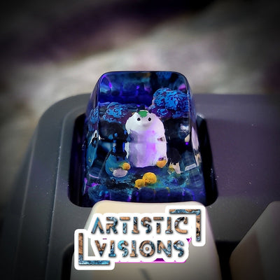 Totoro Halloween Artisan Keycaps Epoxy Resin