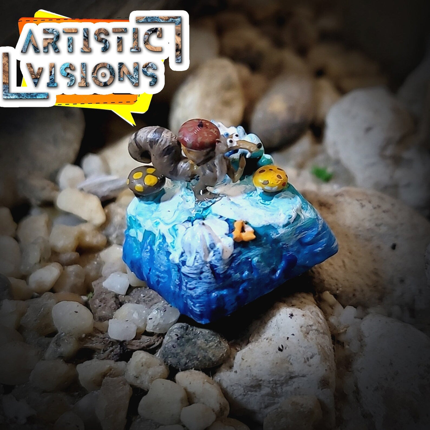 Ice Age Sid Manny Scrat Artisan Keycaps Epoxy Resin