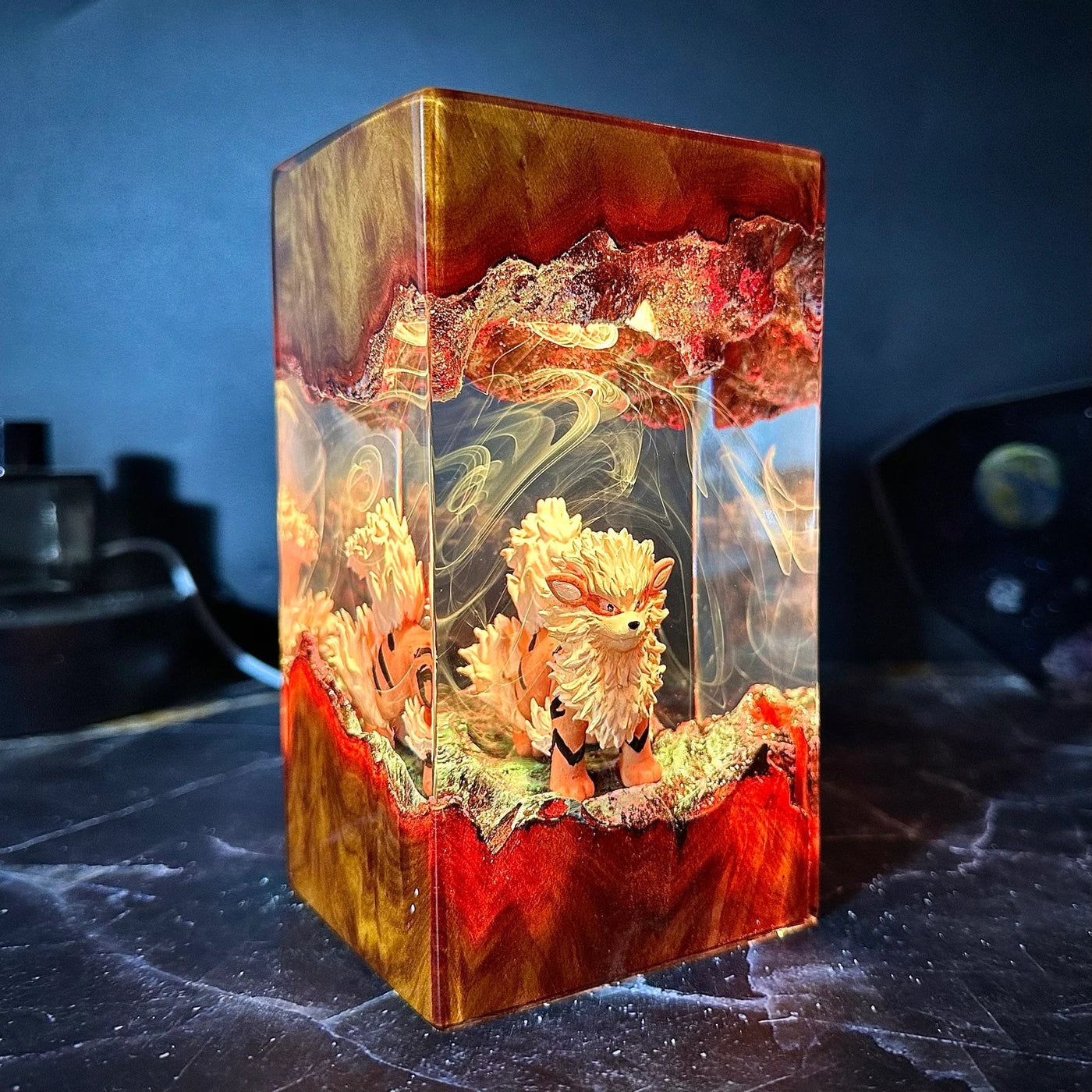 Pokemon Arcanine Epoxy Resin Lamp, Night Light