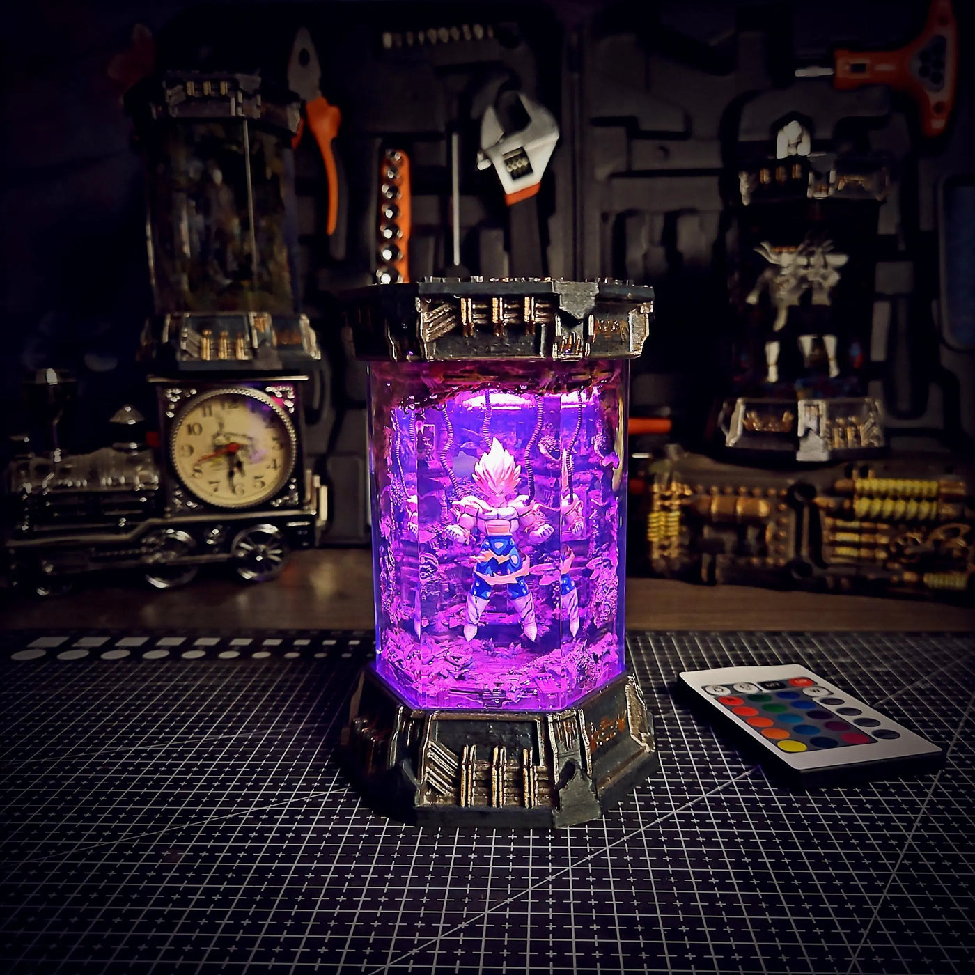 Dragon Ball Majin Vegeta Healing Chamber Incubator Epoxy Resin Lamp, Night Light, Wireless Lights