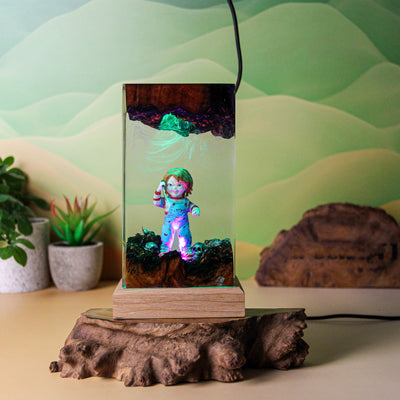 Halloween Horror Chucky Doll Epoxy Resin Lamp, Night Light