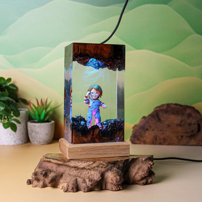 Halloween Horror Chucky Doll Epoxy Resin Lamp, Night Light