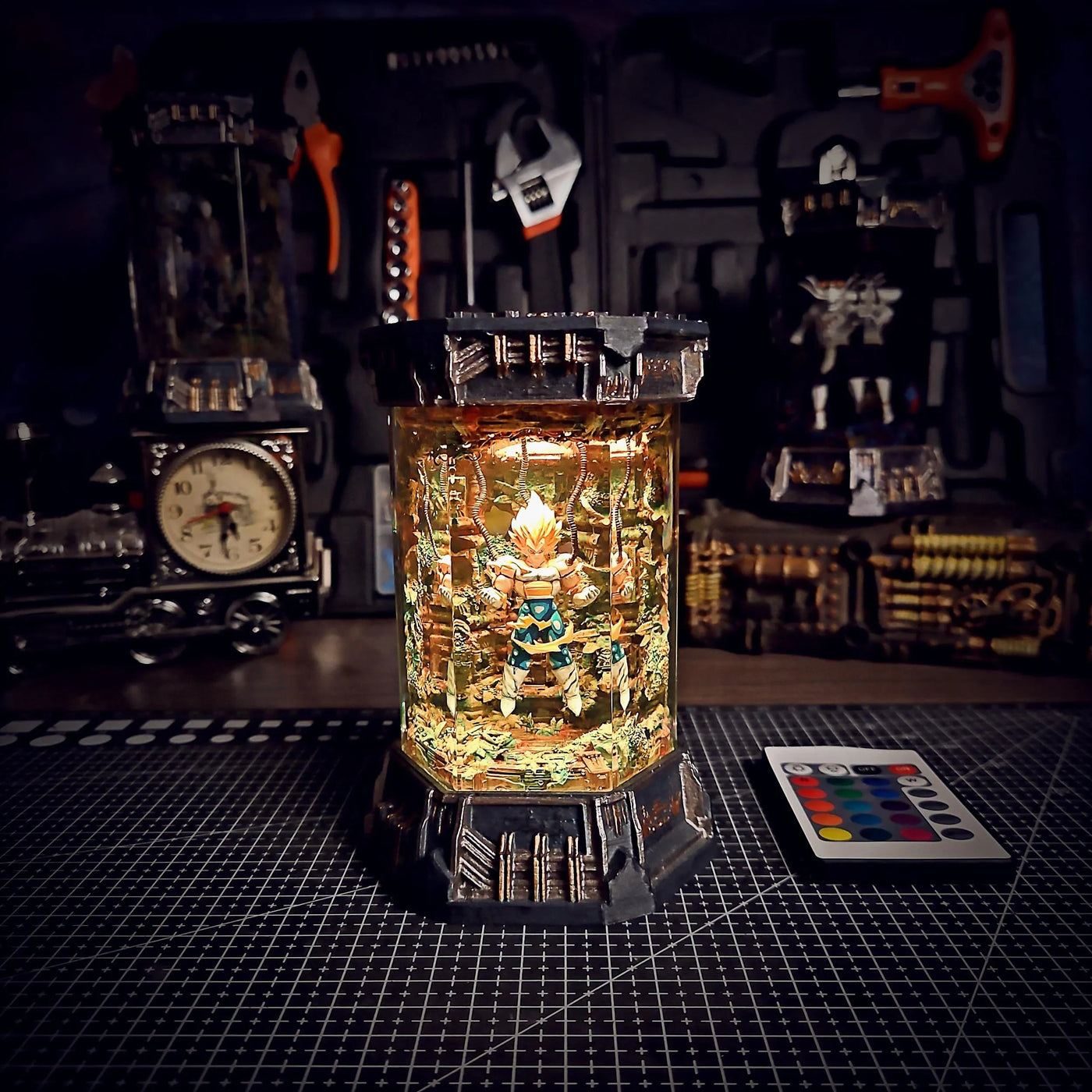 Dragon Ball Majin Vegeta Healing Chamber Incubator Epoxy Resin Lamp, Night Light, Wireless Lights