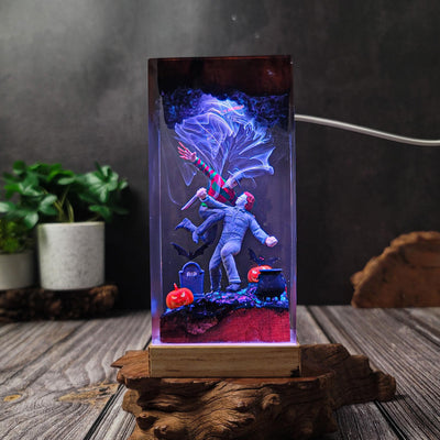 Halloween Horror Michael Myers x Freddy Krueger Epoxy Resin Lamp, Night Light
