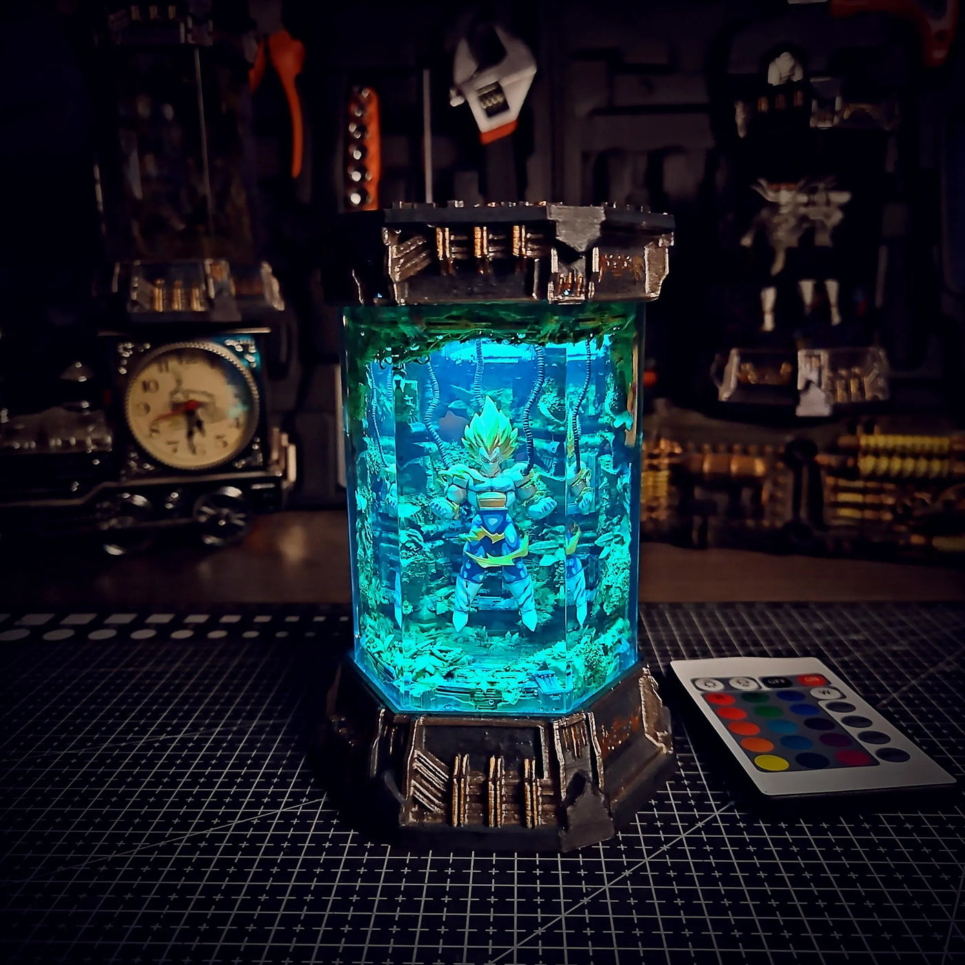 Dragon Ball Majin Vegeta Healing Chamber Incubator Epoxy Resin Lamp, Night Light, Wireless Lights