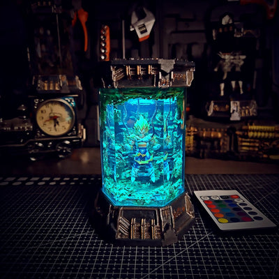 Dragon Ball Majin Vegeta Healing Chamber Incubator Epoxy Resin Lamp, Night Light, Wireless Lights
