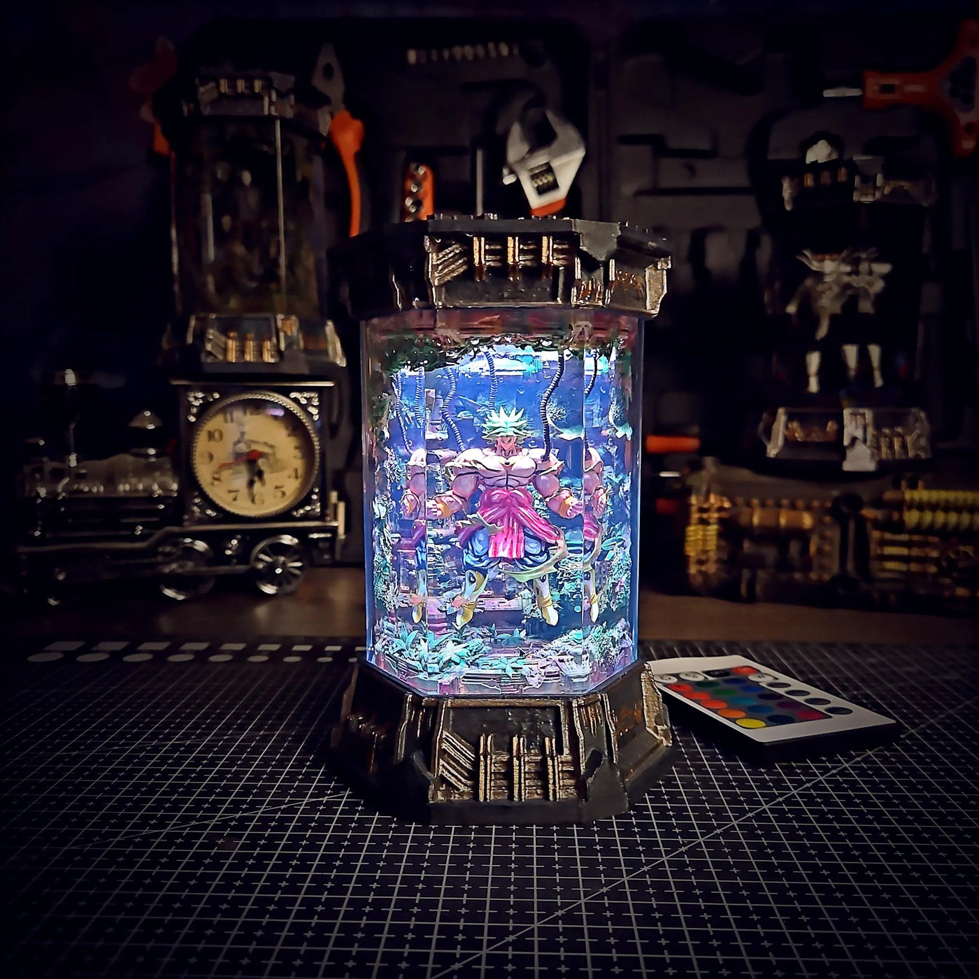Dragon Ball Broly Healing Chamber Incubator Epoxy Resin Lamp, Night Light, Wireless Lights